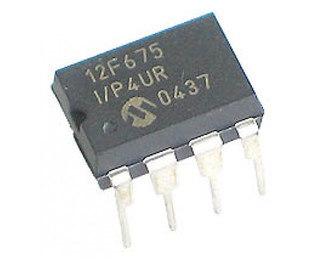 PIC12F675-I/P, Микроконтроллер 8-Бит, PIC, 20МГц, 1.75КБ (1Кx14) Flash, 6 I/O [DIP8]