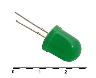 10 mm green 30 mCd 20, Светодиод
