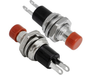 PBS-10B-2 red, Кнопка без фиксации OFF-(ON) (1A 250VAC), красная