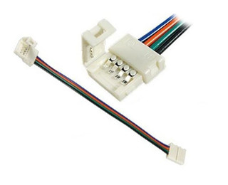Коннектор для светодиодной ленты RGB 10мм двойной с проводом