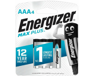Батарейки AAA (мизинчиковые), Energizer MAX PLUS (щелочные) 1.5В 4 шт. в блистере