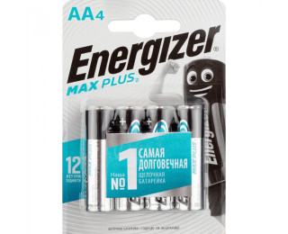 Батарейки AA (пальчиковые), Energizer MAX PLUS (щелочные) 1.5В 4 шт. в блистере