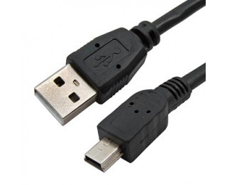 MiniUSB-BM 5p USB-AM 1.8m, компьютерный кабель MiniUSB / USB-AM, чёрный, 1.8 метра