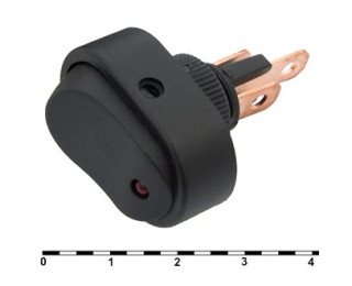 ASW-20D-3 черный, Переключатель ON-OFF 3 контакта (20A 12DC)