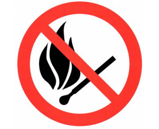 Запрещается пользоваться огнем ПВХ, Информационный знак