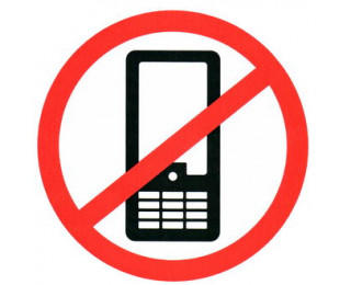 Использование телефонов запрещено, Информационный знак