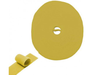 лента-липучка 5м х 20мм, желтая, Хомут