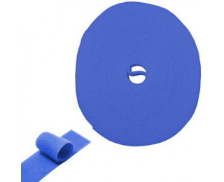 лента-липучка 5м х 20мм, синяя, Хомут