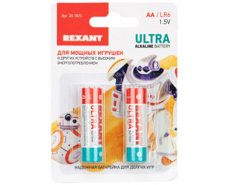 Батарейки AA (пальчиковые), Rexant 1.5В 2 шт. в блистере