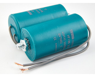 CBB60 3мкФ 450В (FARATON), конденсатор пусковой с проводами и гайкой