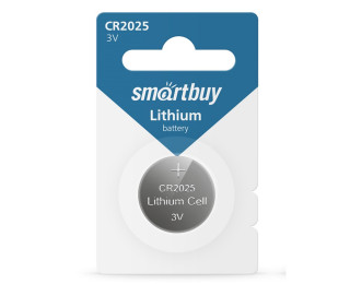 Батарейка CR2025, SMARTBUY Lithium 3В