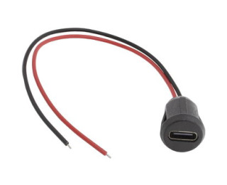 TYPE-C-2pin-D, Разъем USB Type C на корпус с проводами