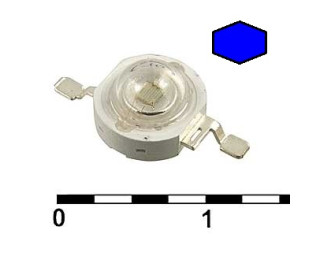 Мощный светодиод (эмиттер) 1Вт 3.0-3.3В 350мА (синий)