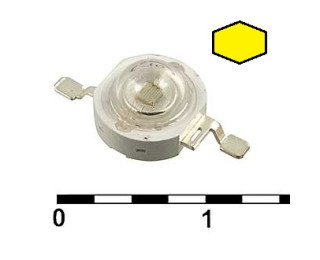 Мощный светодиод (эмиттер) 1Вт 3.2-3.4В 300мА (жёлтый)