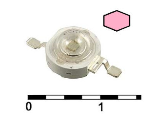 Мощный светодиод (эмиттер) 1Вт 3.2-3.4В 300мА (розовый)