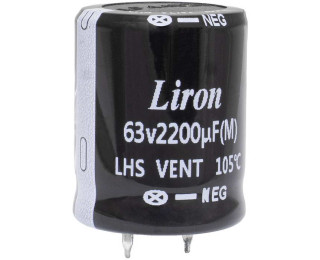 2200 UF 63V 105*C 22*35 Liron, Конденсатор