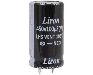 100 UF 450V 105*C 22*40 Liron, Конденсатор