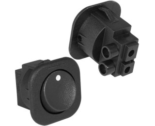 RS-101-7C, Переключатель ON-OFF, 2 контакта черный (6A 250VAC)