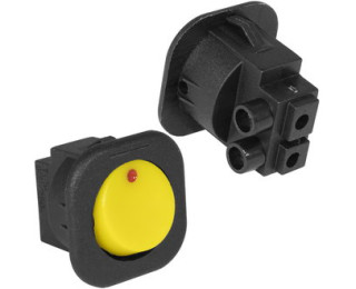 RS-101-7C, Переключатель ON-OFF, 2 контакта желтый (6A 250VAC)