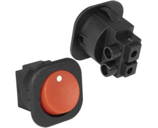RS-101-7C, Переключатель ON-OFF, 2 контакта красный (6A 250VAC)