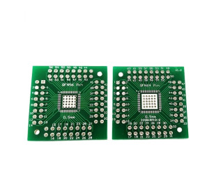 Плата-адаптер (переходник) QFN56/QFN64 на DIP-56/DIP-64 0.5/0.5 мм, Двухсторонняя печатная плата с разводкой