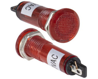 N-806-R 220V, Лампа неоновая в корпусе красная, 220В