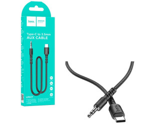 Кабель AUX - USB Type-C Hoco UPA-17, 1.0м, черный, (оплетка нейлон)