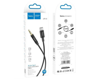 Кабель AUX - USB Type-C UPA-19, 1.0м, черный, (оплетка нейлон)