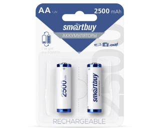 Аккумуляторы AA (пальчиковые), Smartbuy (AA/2BL) 1.2В, 2500 мАч, (2 шт. в блистере)