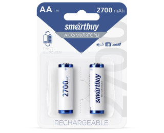 Аккумуляторы AA (пальчиковые), Smartbuy (AA/2BL) 1.2В, 2700 мАч, (2 шт. в блистере)