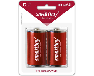 Батарейки LR20/2B 1.5В, SMARTBUY (алкалиновые) 2 шт. в блистере