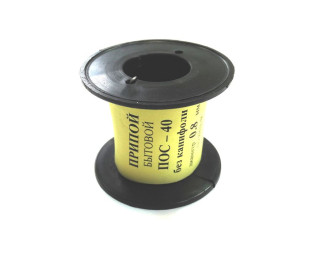 ПОС-40 d=2.0мм, Припой в катушке без канифоли 50г