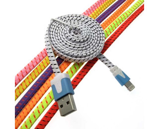 USB to iPhone5 Flat braid 1m, Шнур для мобильных устройств