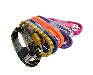 USB to MicroUSB round braid 1m, Шнур для мобильных устройств