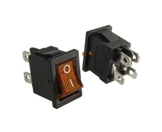 KCD1-201N-4-C3 Y/4P on-off, Переключатель ON-OFF желтый, 4 контакта