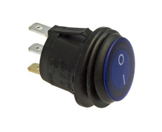 SB040-12V BLUE IP65 on-off, Переключатель герметичный ON-OFF синий, 3 контакта