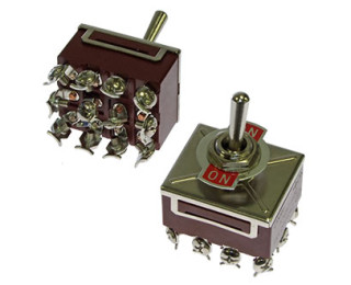 KN3B-402A, Тумблер ON-ON (10A 250VAC) 4PDT 12S