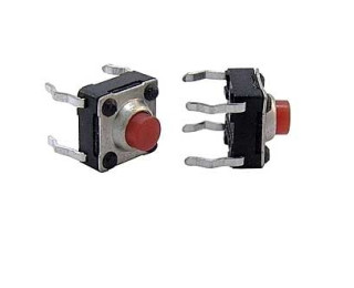 WS6250-100AR, Кнопка тактовая 6.2x6.2мм h=4.3мм