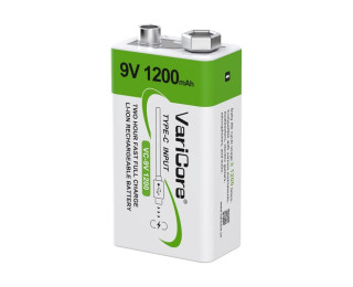 Аккумулятор крона VariCore Li-Ion 1200 мАч с Type-C (6LR61)