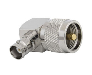 UHF-P/BNC-J R, Переходник UHF штекер, BNC гнездо, угловой