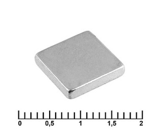 B 10x10x2 N35, Магнит неодимовый квадратный 10x10x2 мм
