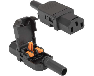 AC-048, Евророзетка сетевая на кабель с прижимными контактами (IEC 60320 C13)