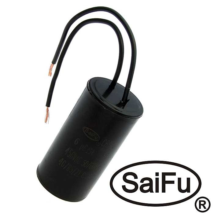 CBB60 6uF 450V WIRE (SAIFU), Конденсатор - изображение 1