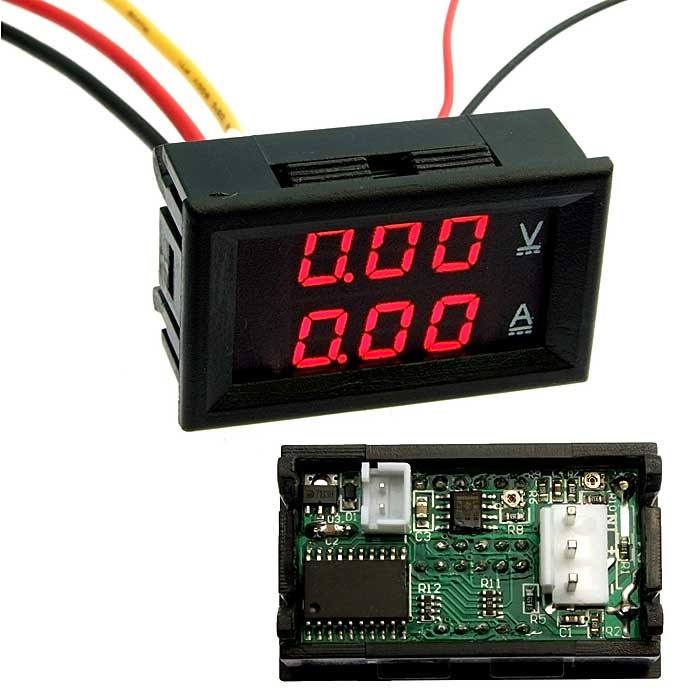 0-100V 0-10A Red, Щитовой прибор - изображение 1