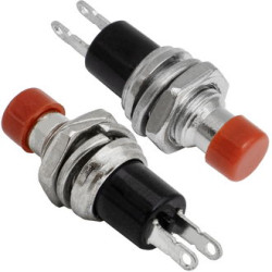 PBS-10B-2 red, Кнопка без фиксации OFF-(ON) (1A 250VAC), красная
