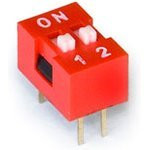 DS-02 (SWD1-2), DIP переключатель 2pin красный - изображение 1