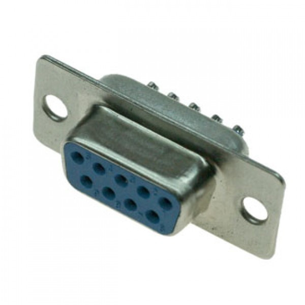 DB-9F (DS1033-09F), Гнездо 9 pin на кабель (пайка) - изображение 1