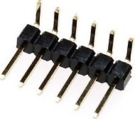PLS-6R (DS1022-1x6R), Вилка штыревая 2.54мм 1х6 угловая