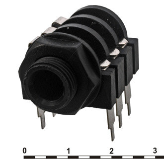 SZC-0085, Разъем Jack 6.3 мм на корпус, стерео - изображение 1