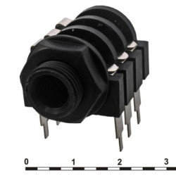 SZC-0085, Разъем Jack 6.3 мм на корпус, стерео